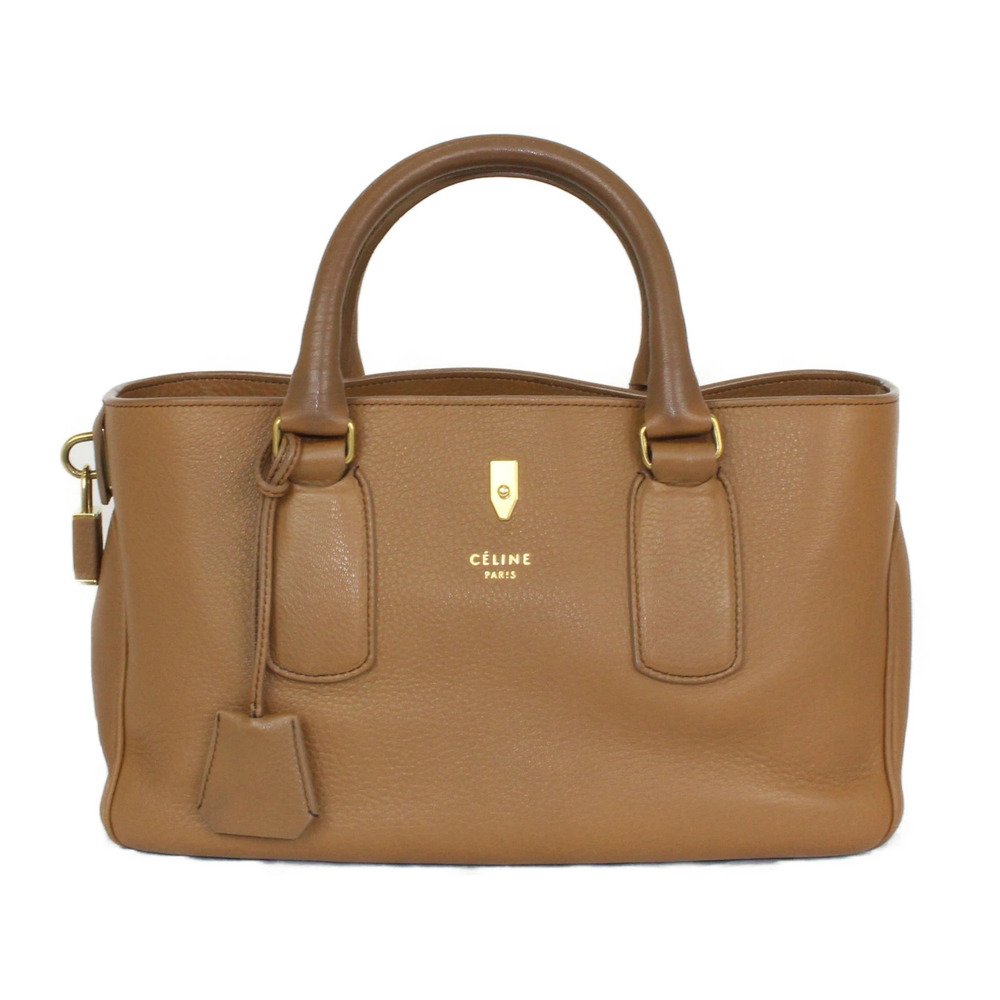 CELINE Boogie Bag Handbag Tan Brown Leather